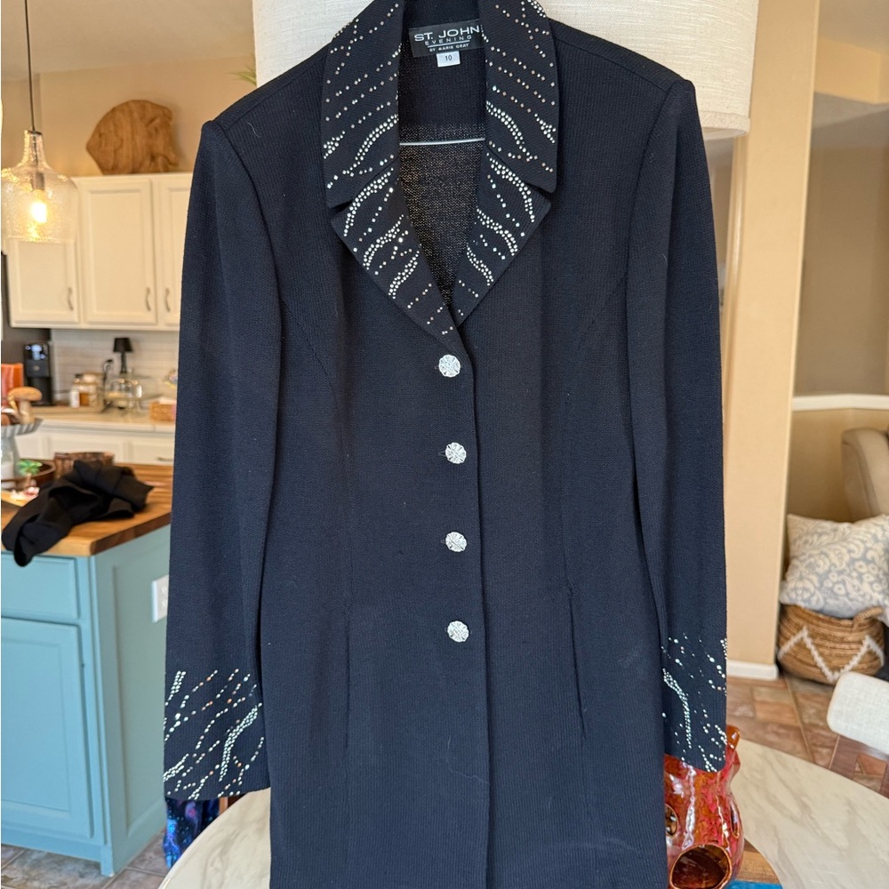 ✨ ST. JOHN knit Black Blazer & Pants- Great for Special Occasion